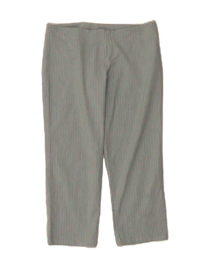 ONYX Womens Straight Capri Trousers IT 42 Medium W30 L22 Blue Striped Vintage Onyx and Second-Hand Onyx from Messina Hembry 