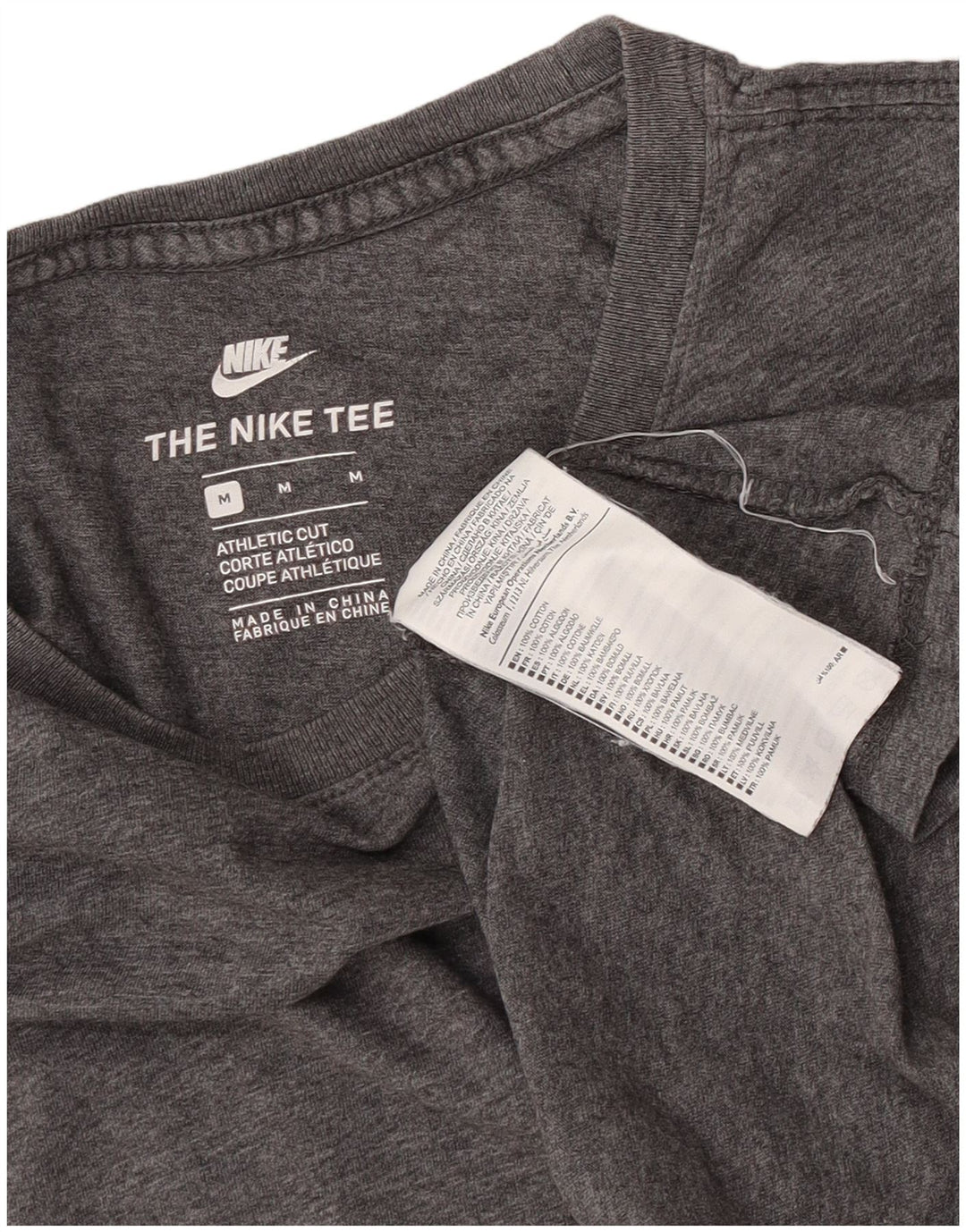 Мужская футболка Nike из хлопка среднего серого цвета