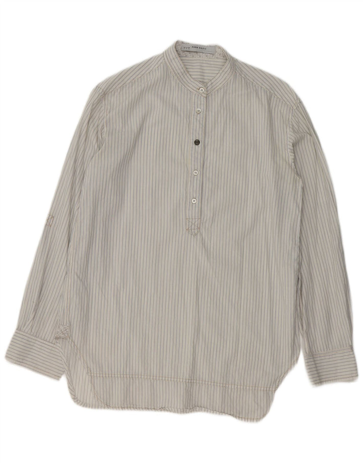 Женская рубашка-пуловер Zara UK 18 XL, хлопок в белую полоску