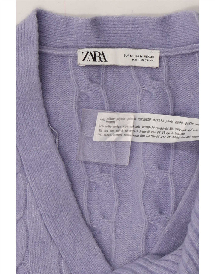 Женский кардиган Zara UK 14, средний фиолетовый полиэстер
