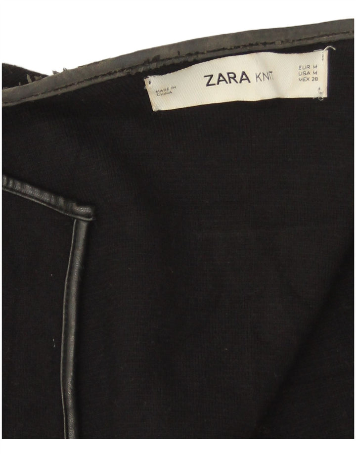 Женский удлиненный открытый кардиган Zara UK 14, средний черный