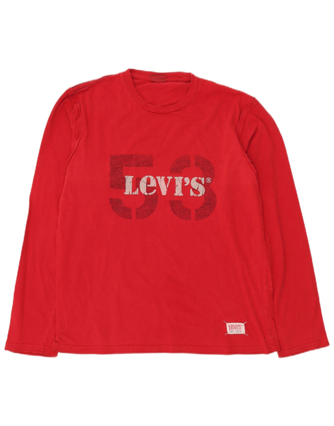 Женский топ с длинным рукавом LEVI's, британский размер 18 XL, красный хлопок