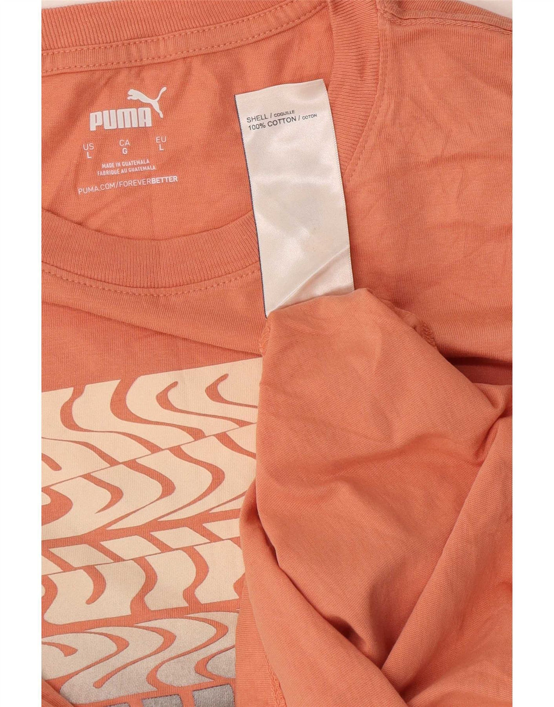 Мужская футболка с рисунком Puma, большая оранжевая хлопковая футболка