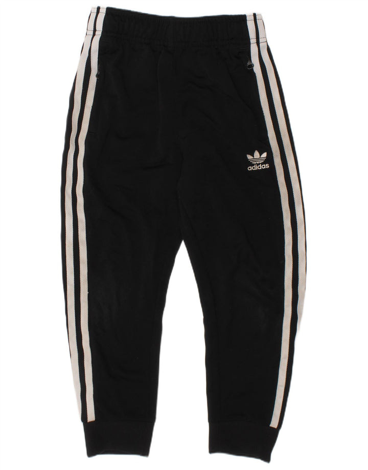 ADIDAS Boys Tracksuit Trousers Joggers 5-6 Years  Black Polyester