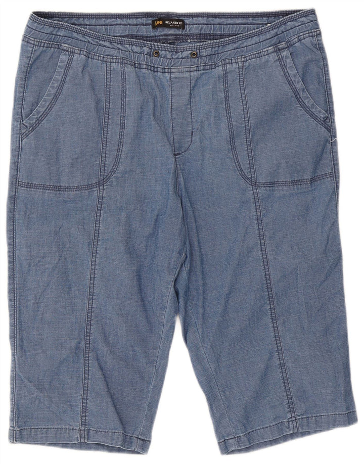 Женские шорты-бермуды свободного покроя Lee со средней посадкой, Великобритания, 16, 2XL, W38, синий хлопок