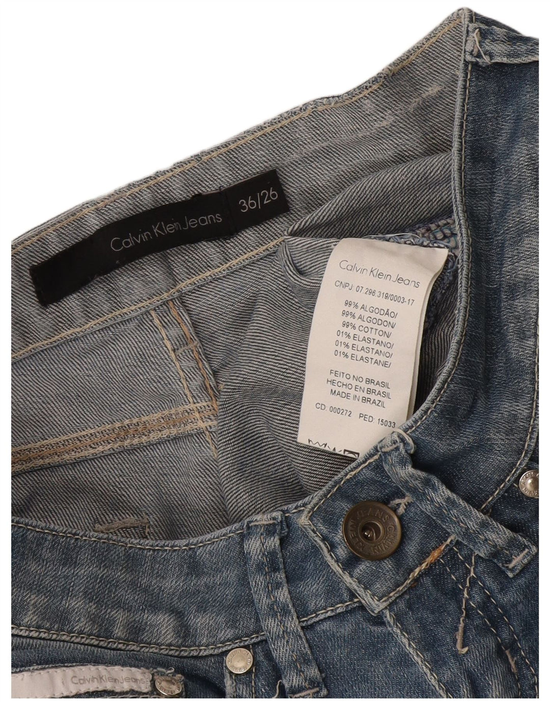 Женские прямые джинсы Calvin Klein W26 L31, синий хлопок