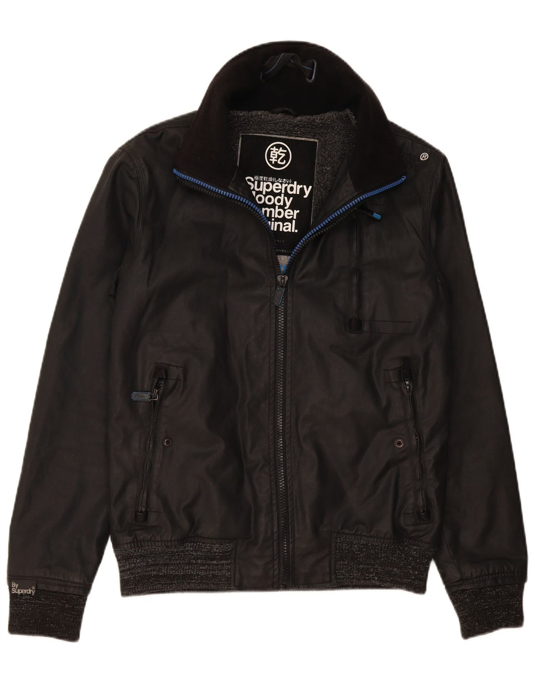 Мужская ветровка-бомбер Superdry UK 38, средний черный нейлон