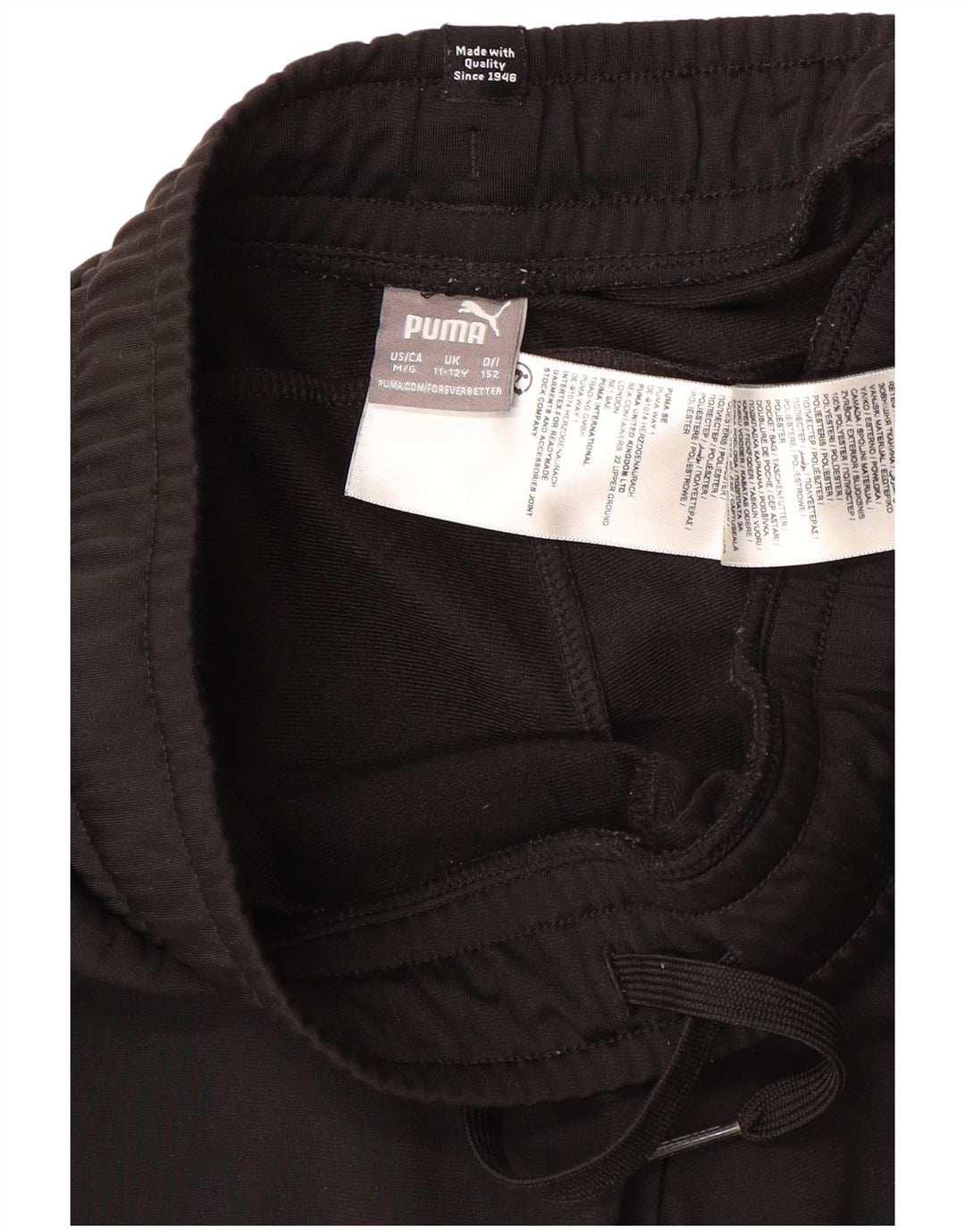 Спортивный костюм PUMA для мальчиков, брюки для бега, 11–12 лет, черный полиэстер