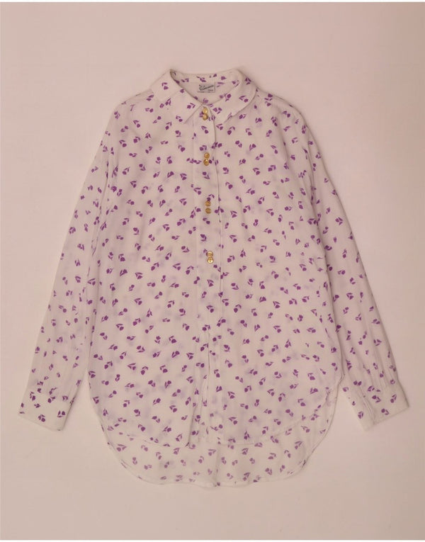 Primavera Firenze Womens Pullover Shirt Blouse UK 14 Medium White Floral