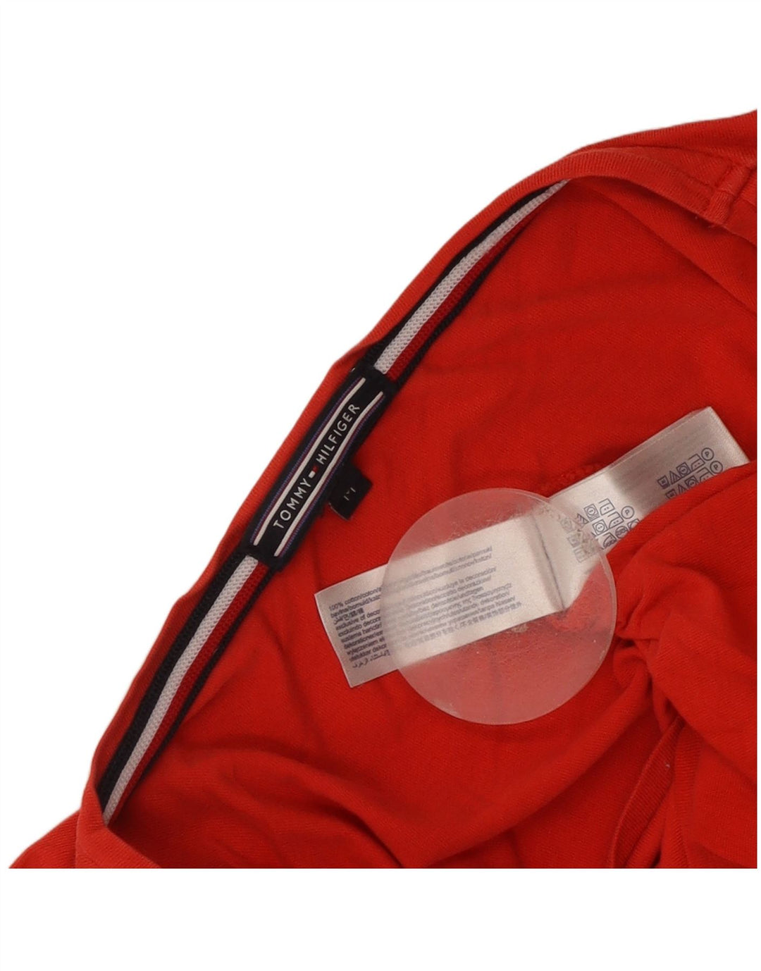 Женская футболка Tommy Hilfiger Top UK 14, средний красный хлопок