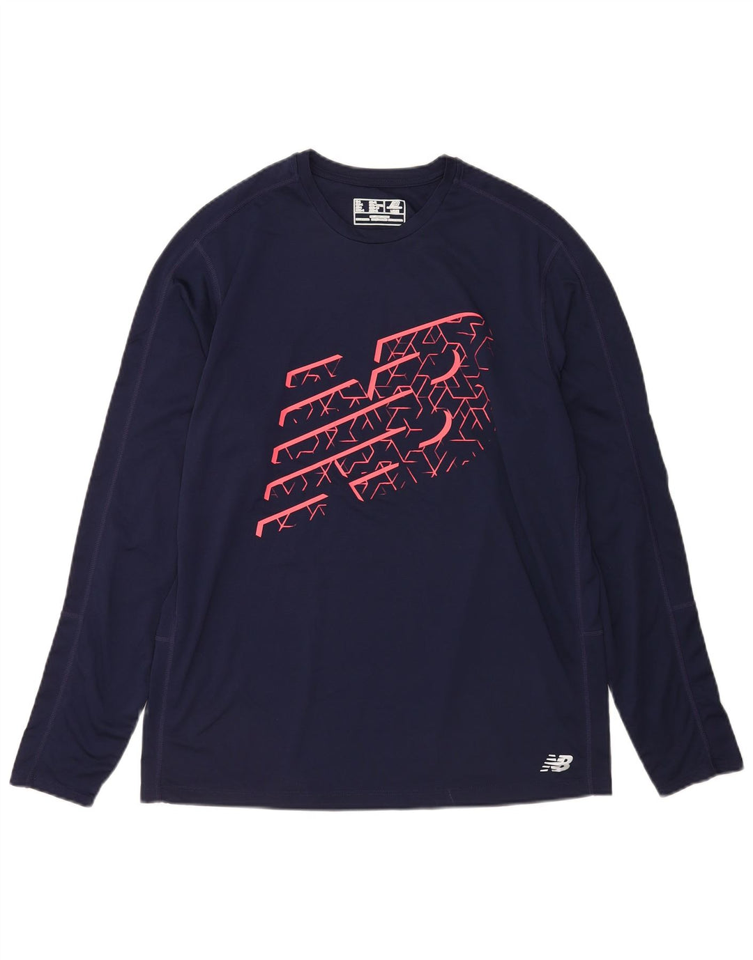 Мужской топ с рисунком New Balance, большой темно-синий полиэстер с длинными рукавами