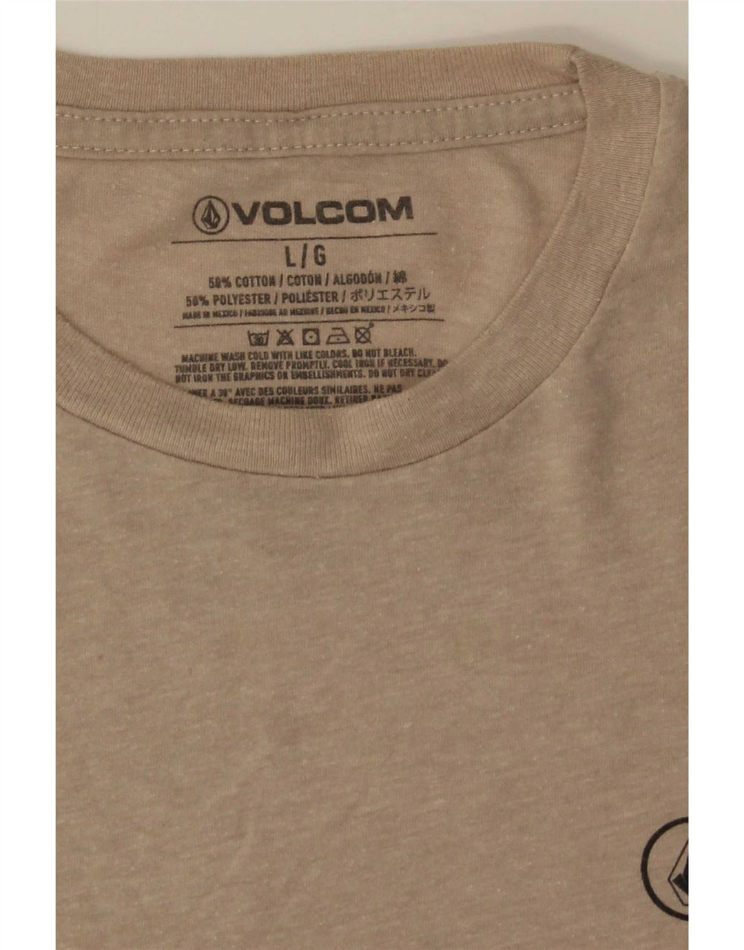 Мужская футболка Volcom, большой размер, бежевый хлопок