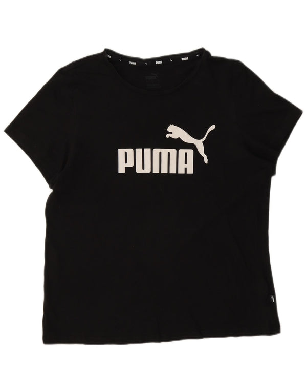 Женская футболка с рисунком Puma Top UK 16, большой черный хлопок