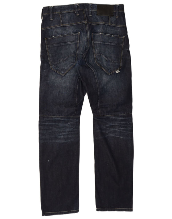 Мужские прямые джинсы Jack & Jones с защитой от посадки W32 L32, синие, хлопок