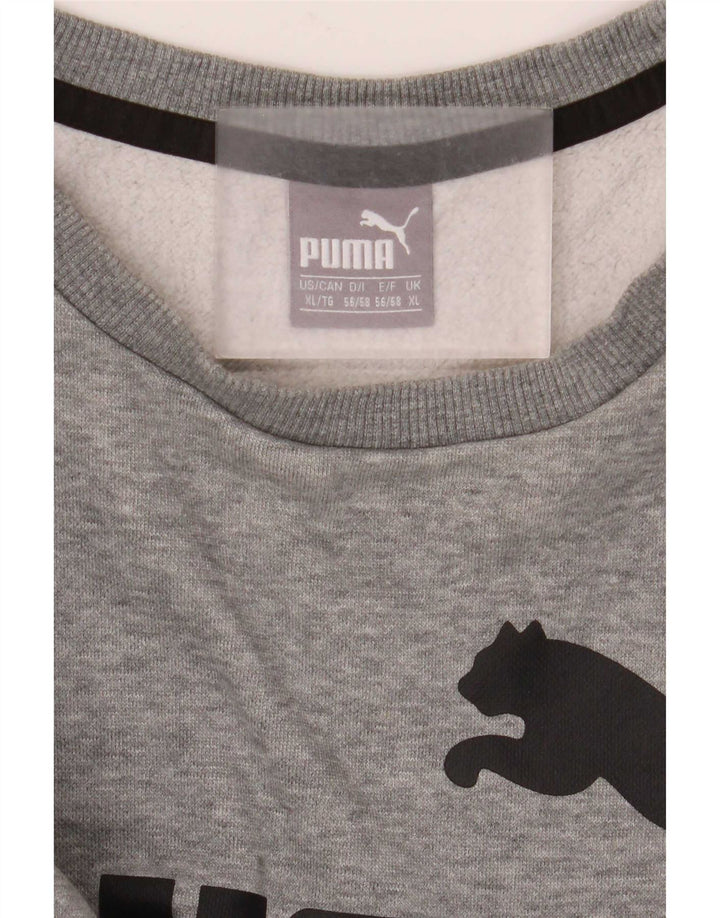 Мужской свитшот с рисунком Puma XL, серый в крапинку