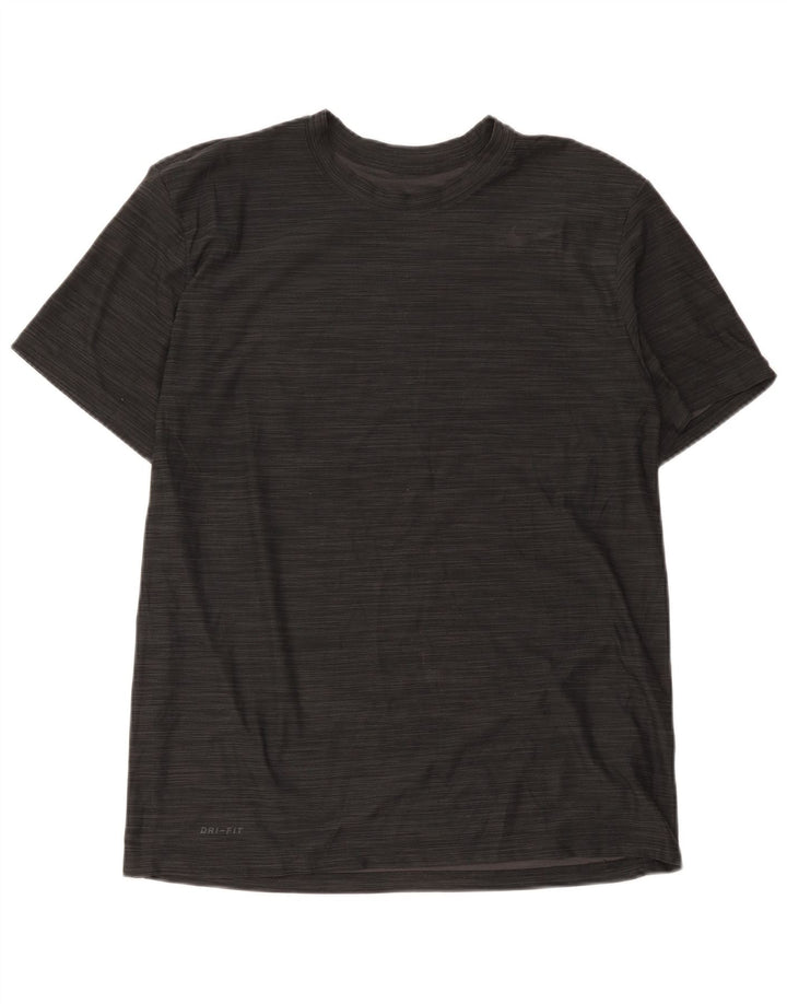 Мужская футболка Nike Dri Fit из полиэстера с большой черной полоской