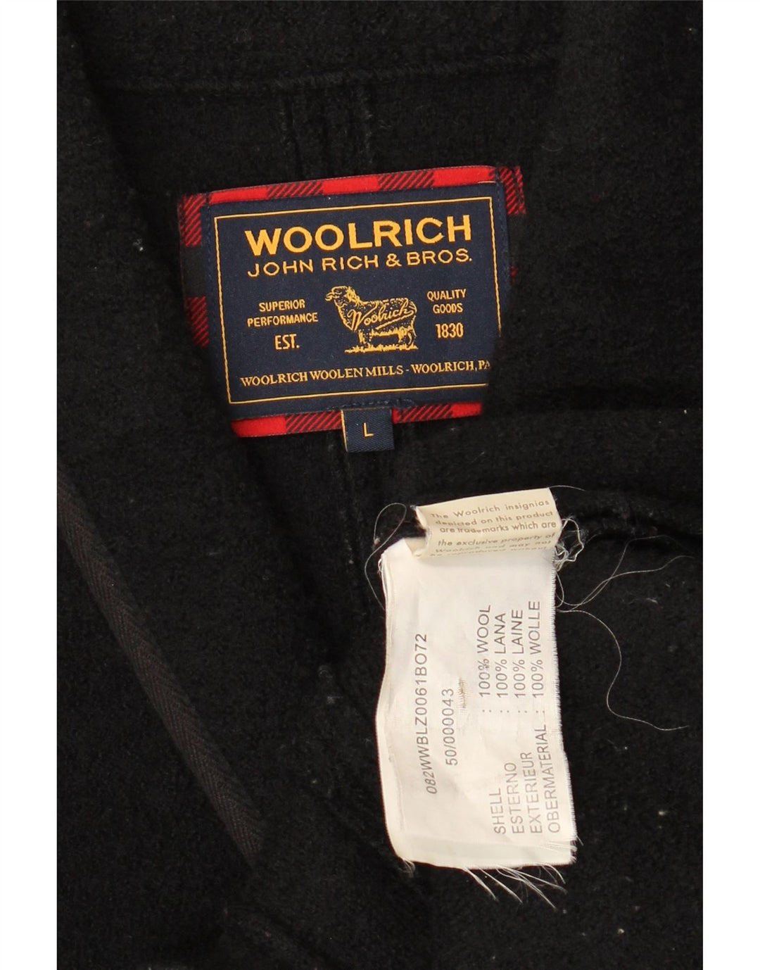 Женский пиджак Woolrich на 4 пуговицах, Великобритания 14, большая черная шерсть