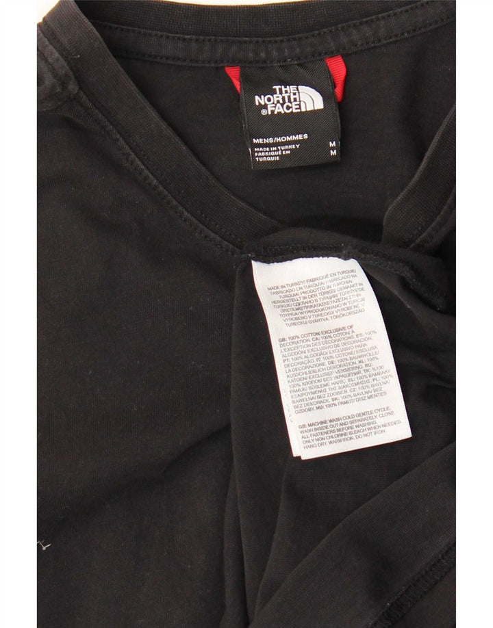 Мужская футболка с рисунком The North Face, хлопковый топ среднего размера, черный