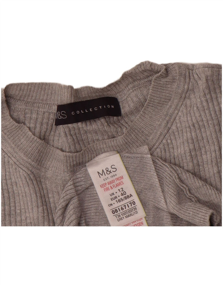 Женский джемпер с круглым вырезом Marks & Spencer UK 12, средний серый вискоза