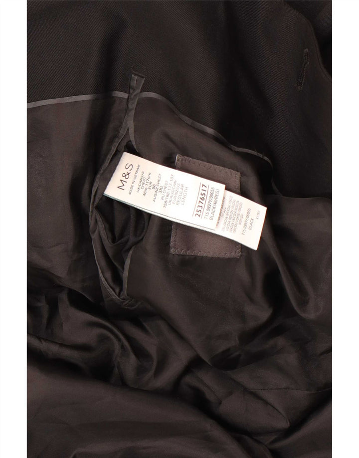 Мужской пиджак на двух пуговицах Marks & Spencer UK 46 XL, черный полиэстер