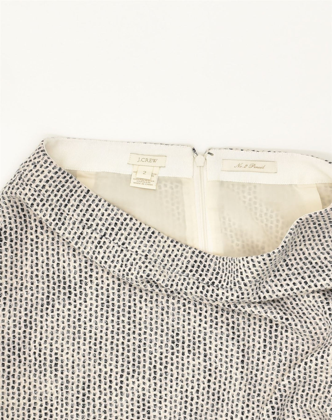 J. CREW Womens Straight Skirt US 2 XS W28 Grey Cotton | Vintage J. Crew | Thrift | Second-Hand J. Crew | Used Clothing | Messina Hembry 