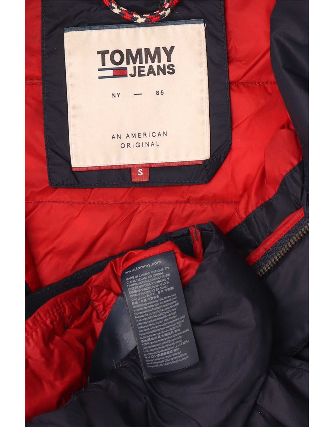 Мужская стеганая куртка Tommy Hilfiger UK 36, маленькая, темно-синяя, полиамид
