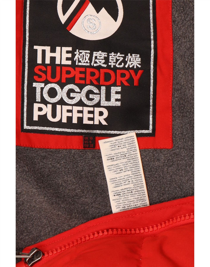 Женская утепленная куртка с капюшоном Superdry UK 10, маленький красный полиэстер