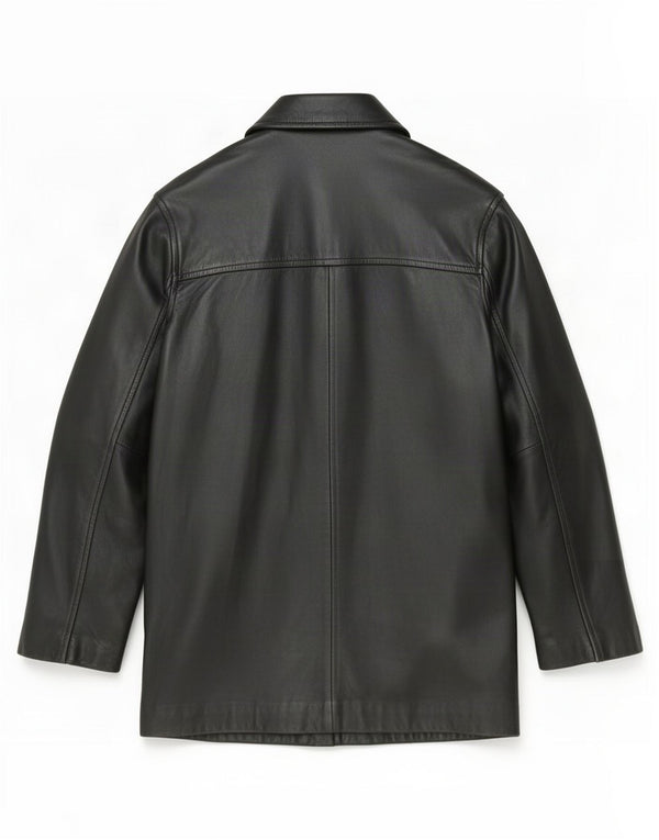 Мужское кожаное пальто Jonathan Adams UK 38 Medium Black