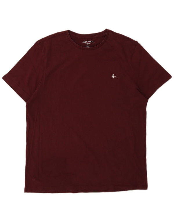 Мужская футболка классического кроя Jack Wills Top XL бордового цвета, хлопок