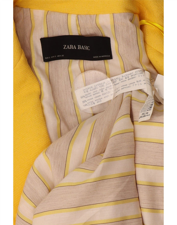 Женский удлиненный пиджак оверсайз на 1 пуговице Zara UK 10, маленький желтый цвет