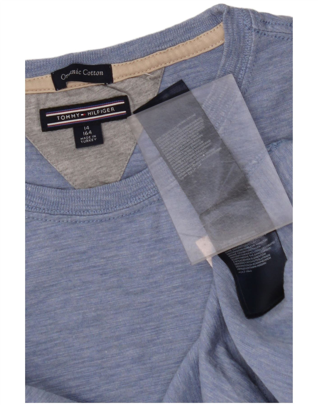 TOMMY HILFIGER Футболка для мальчиков, топ 13–14 лет, синяя крапинка, хлопок