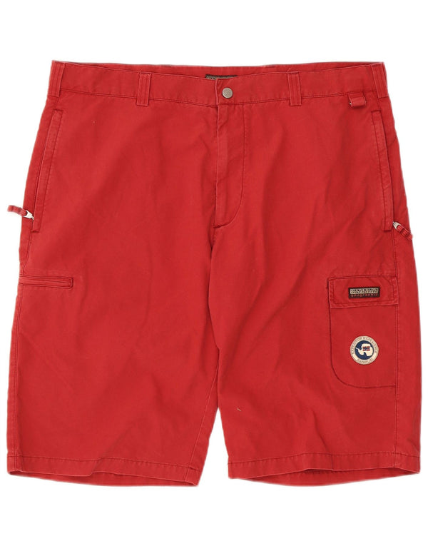 Napapijri Mens Cargo Shorts W38 XL Red Cotton