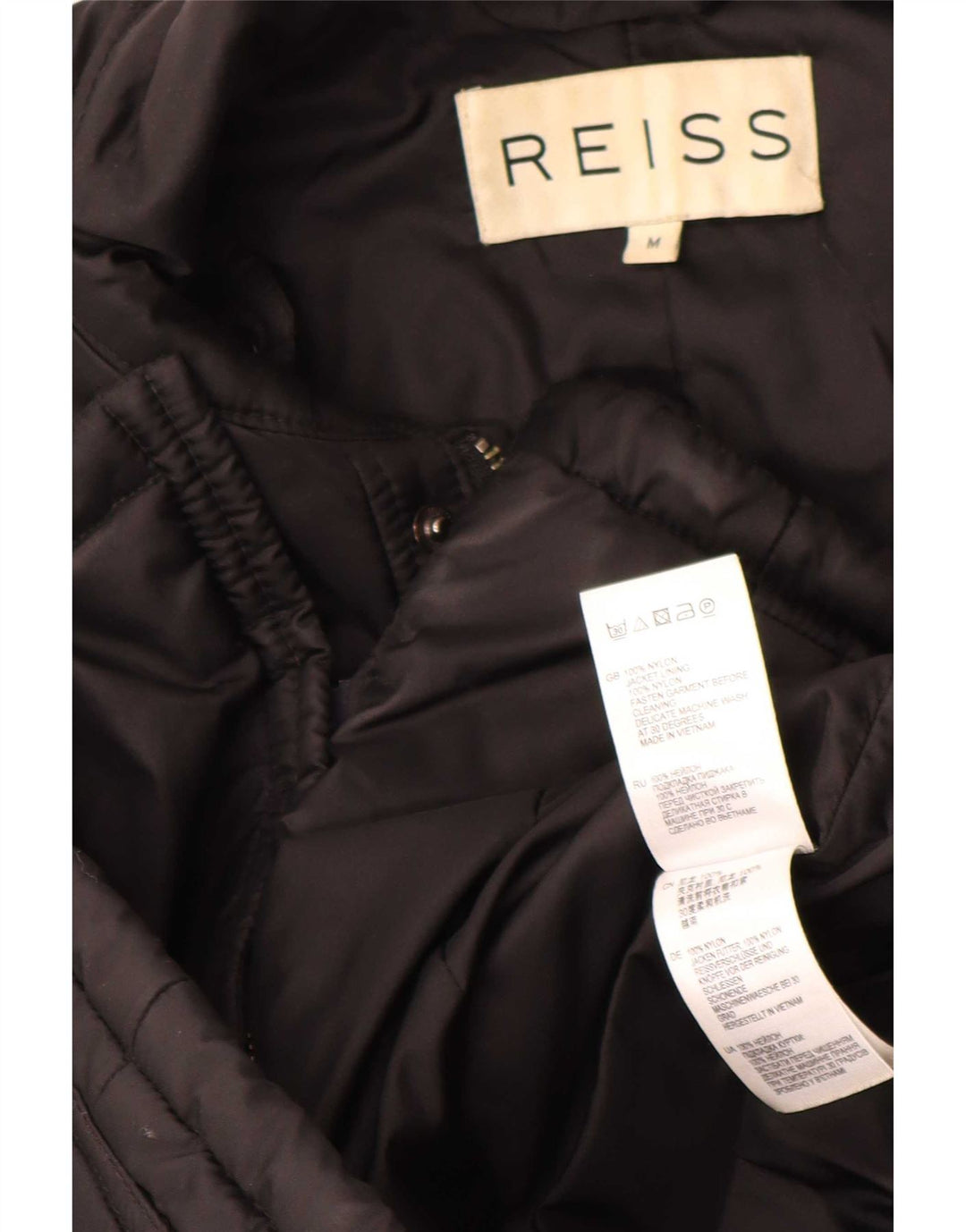 Мужская стеганая куртка Reiss UK 38, средний черный нейлон