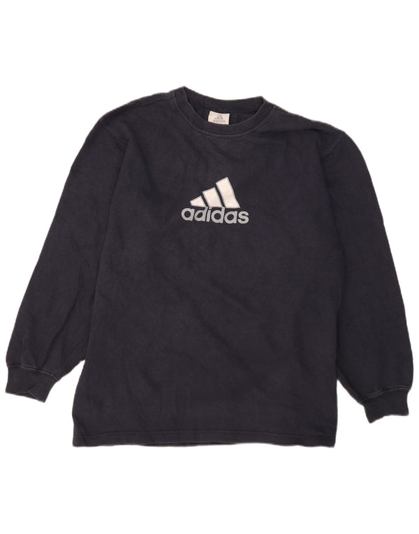 Джемпер с рисунком Adidas для мальчиков 15-16 лет, темно-синий