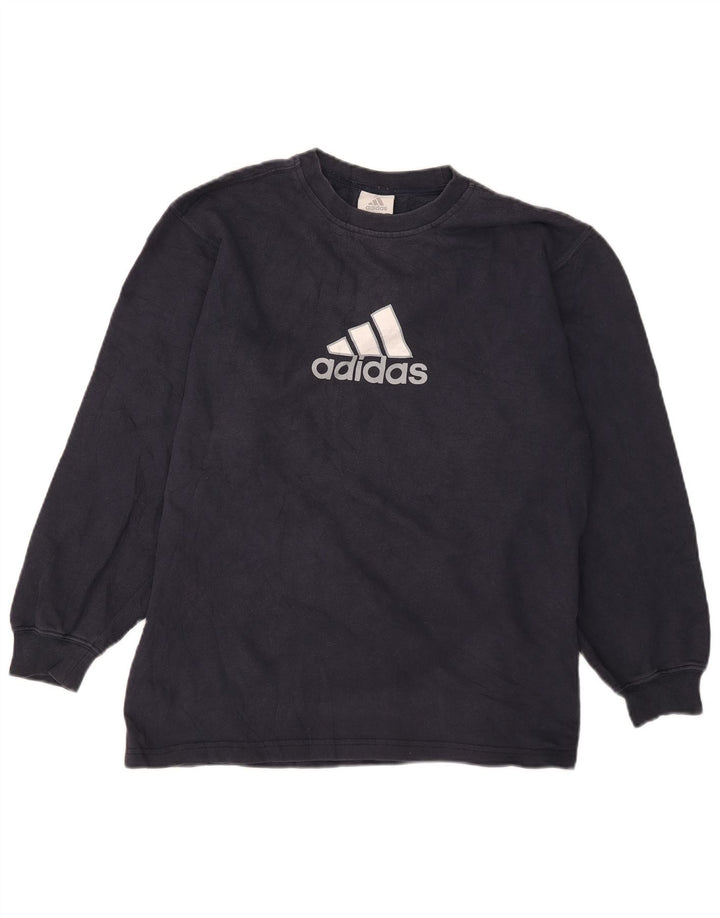 Джемпер с рисунком Adidas для мальчиков 15-16 лет, темно-синий