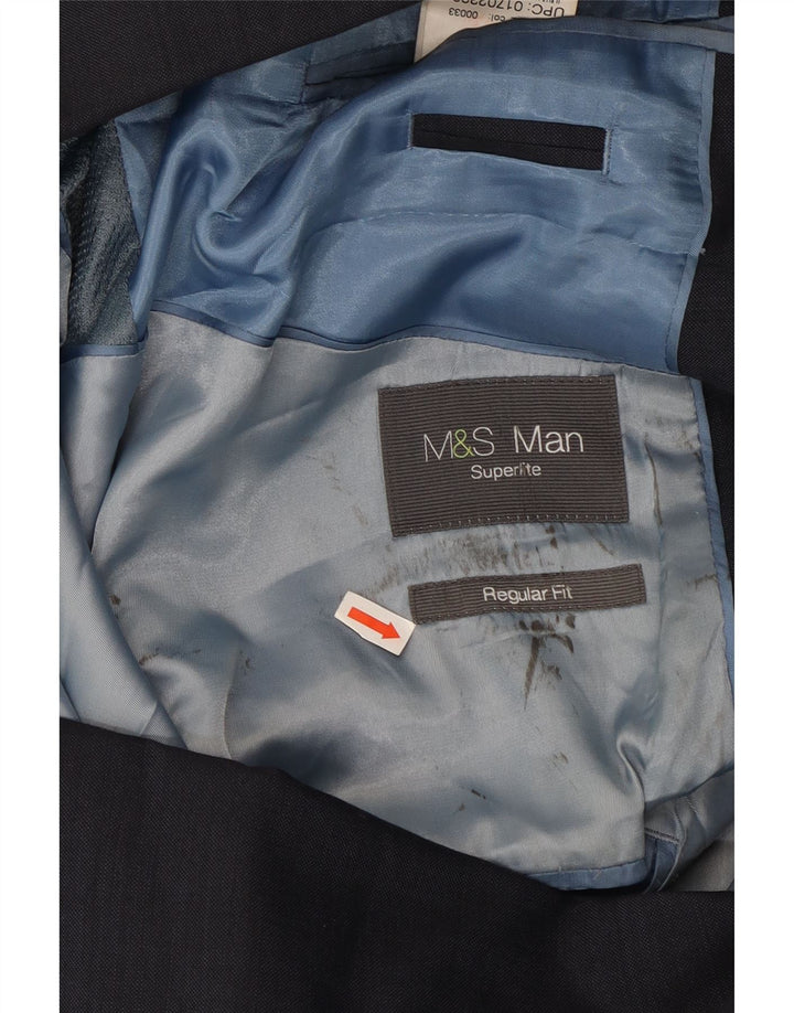 Мужской пиджак на двух пуговицах Marks & Spencer UK 38 средний темно-синий