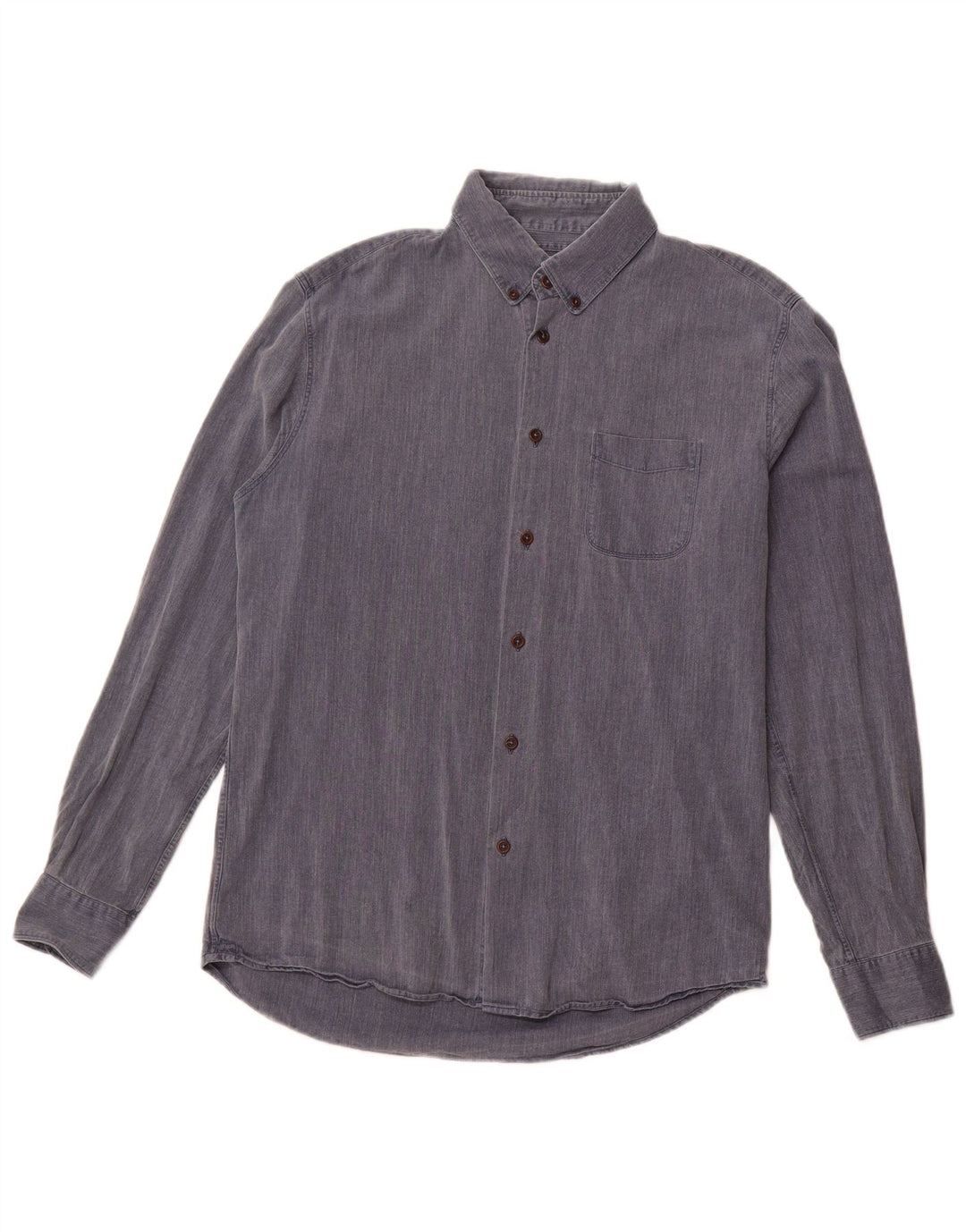 Мужская рубашка Jigsaw, хлопок среднего синего цвета с узором «елочка»