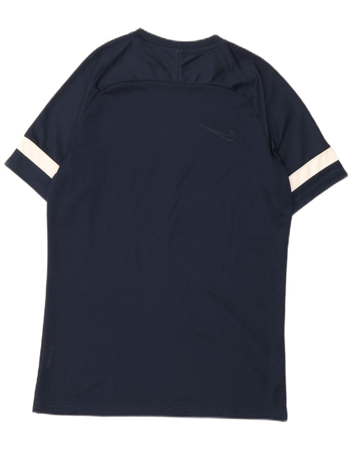 Мужская футболка Nike Dri Fit Верх среднего размера, темно-синий, полиэстер с цветными блоками