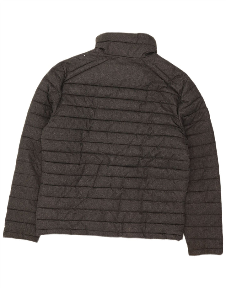 Мужская утепленная куртка Superdry UK 42 XL серого цвета с узором "в елочку" из полиэстера