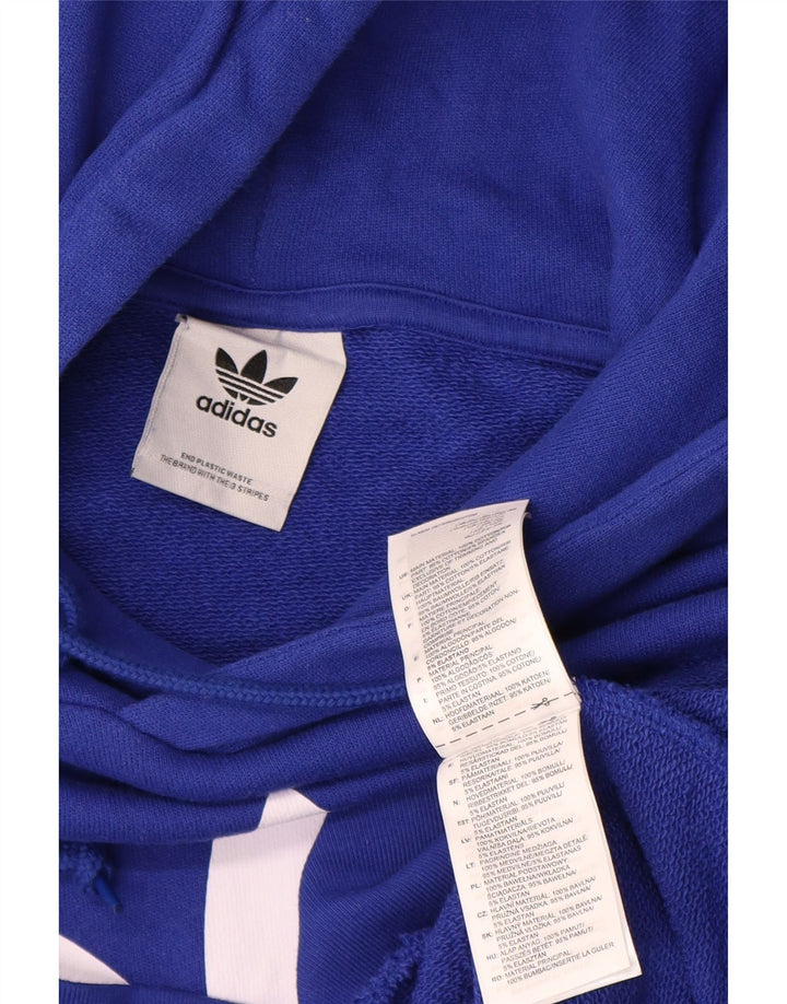Мужской джемпер с капюшоном Adidas с рисунком, средний синий, хлопок