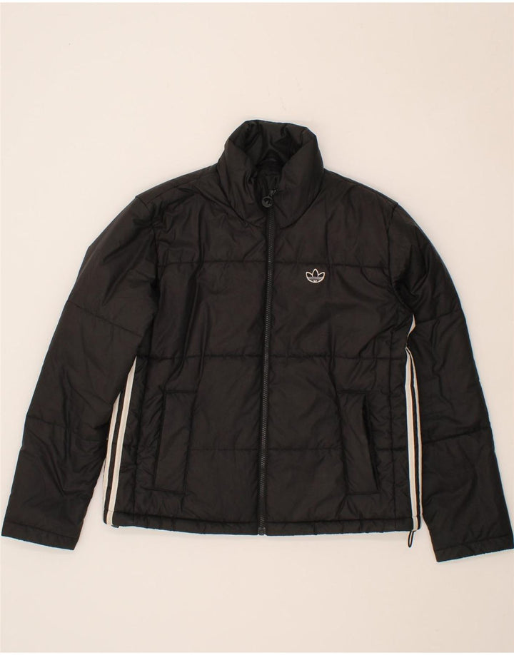 ADIDAS Womens Loose Fit Padded Jacket UK 10 Small  Black Polyester Vintage Adidas and Second-Hand Adidas from Messina Hembry 