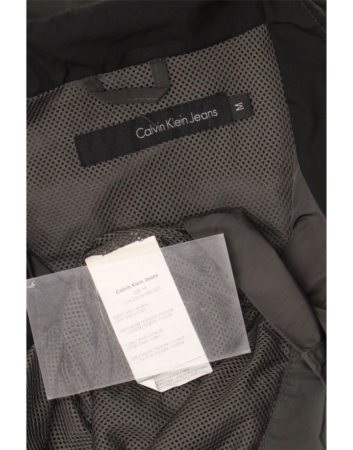 Мужская куртка с графическим принтом Calvin Klein Jeans UK 38, средний серый полиэстер