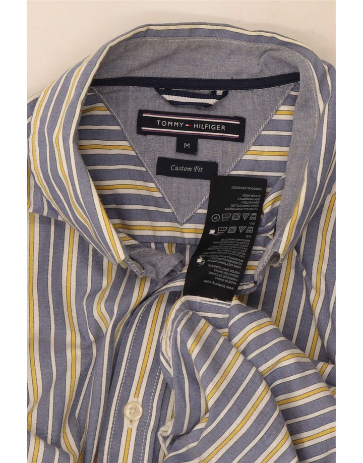 Tommy Hilfiger Мужская рубашка на заказ из хлопка в синюю полоску среднего размера