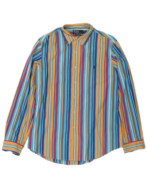Мужская рубашка Polo Ralph Lauren, размер 16, 40/41, большая разноцветная полоска