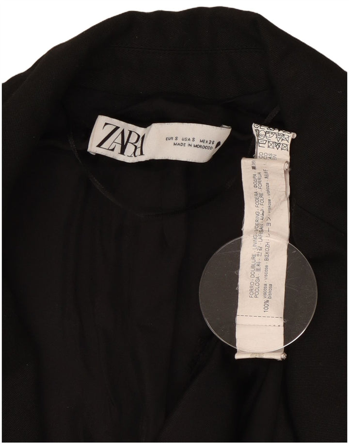 Женский пиджак Zara на 2 пуговицах, UK 10, маленький, черный, вискоза