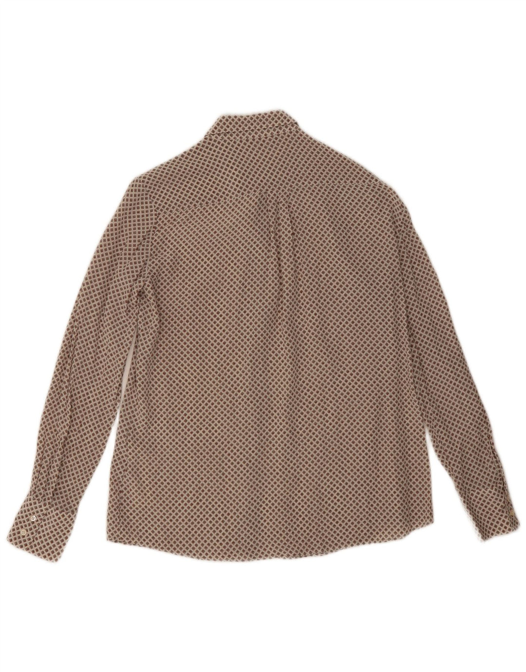 Женская блузка-рубашка Massimo Dutti EU 38, маленькая, бежевый, шелковый с геометрическим рисунком