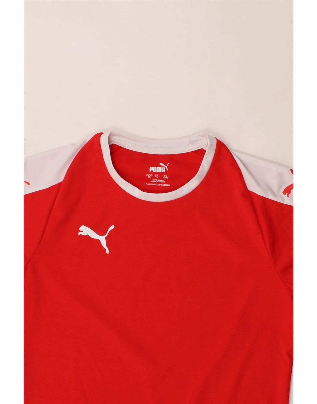 PUMA Mens T-Shirt Top XS Red Colourblock Polyester Vintage Puma and Second-Hand Puma from Messina Hembry 