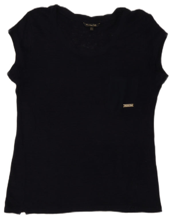 Женская футболка Massimo Dutti Top UK 12 Medium Navy Blue