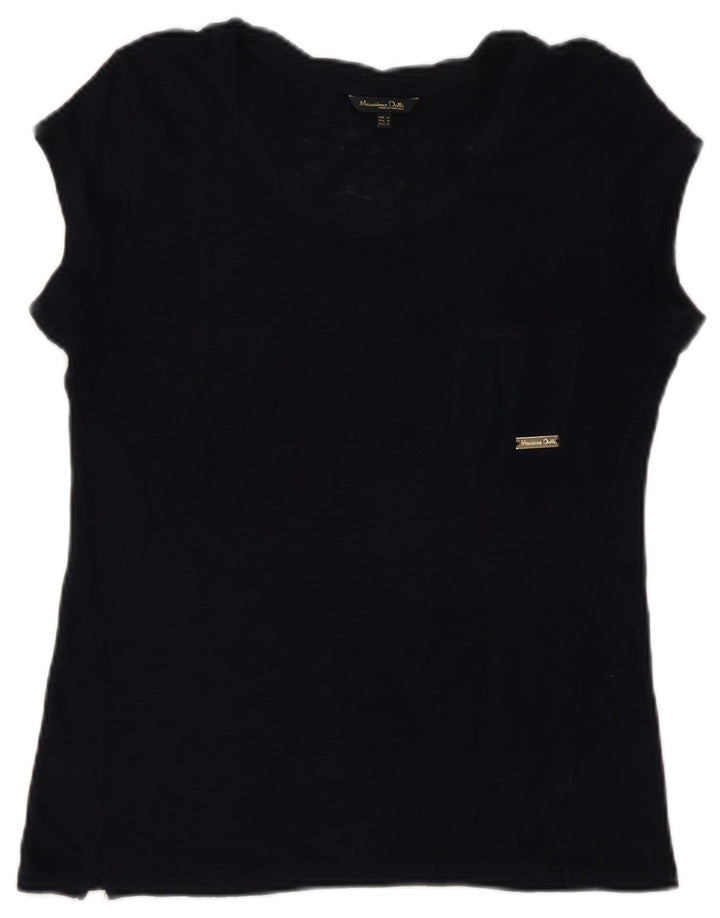 Женская футболка Massimo Dutti Top UK 12 Medium Navy Blue