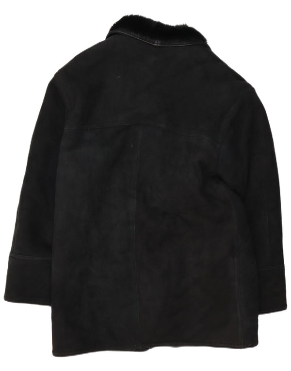 Мужское пальто из овчины VINTAGE IT 48 Medium Black Shearling